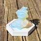Flying Witch Cat with Hat on Broom - Small - Crystal Carving