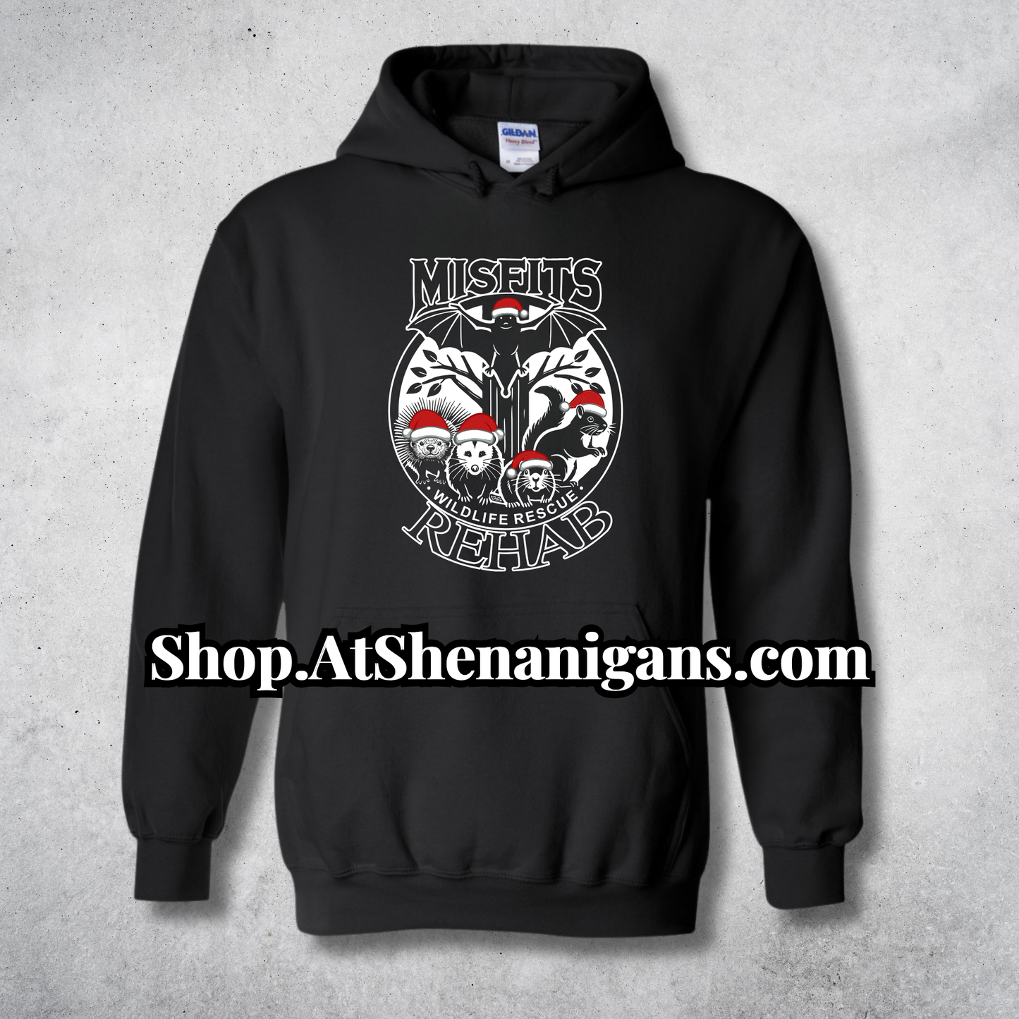 Misfits Rehab Wildlife Support Apparel - Official Merch - Christmas in Black