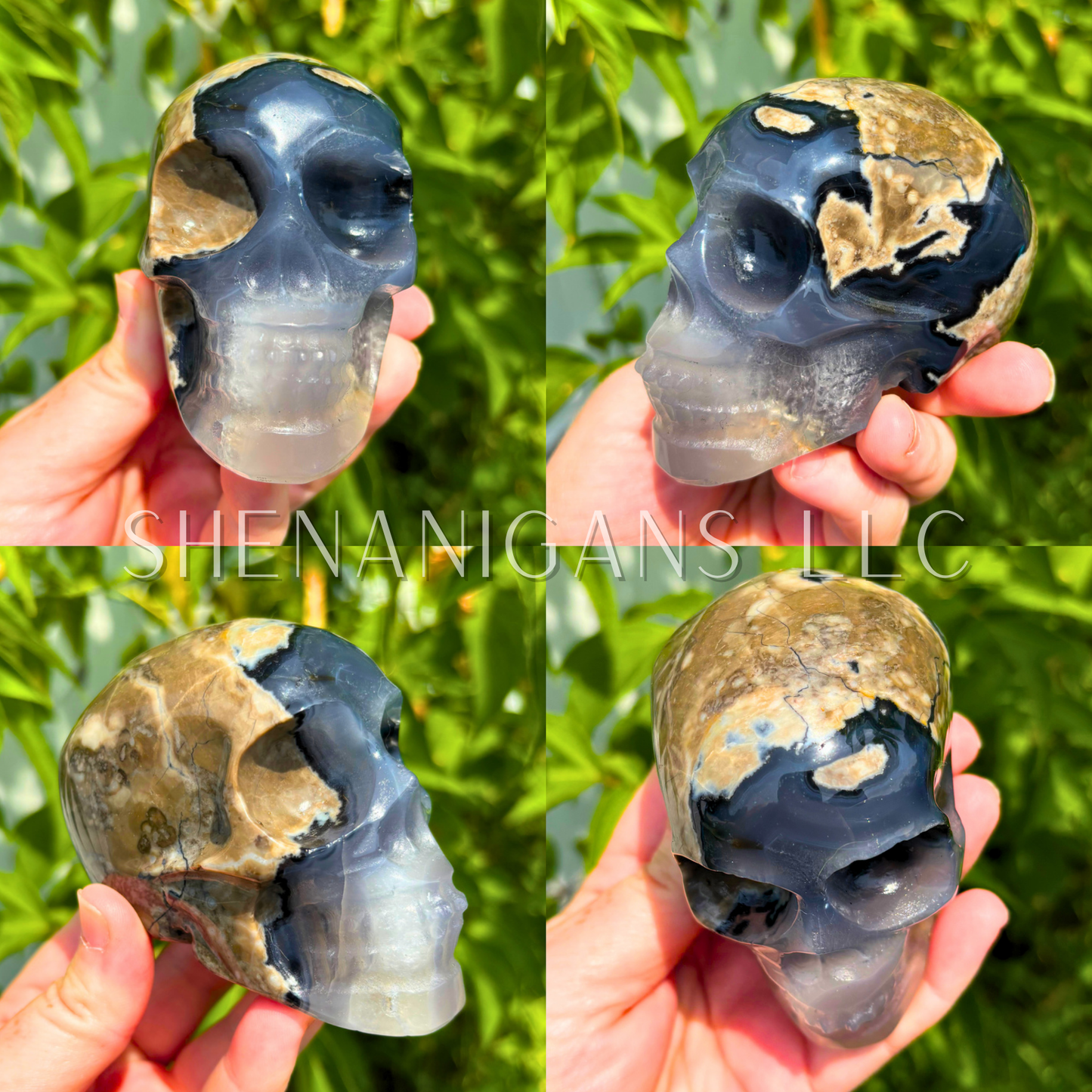 Volcano Agate Skull - UV Reactive