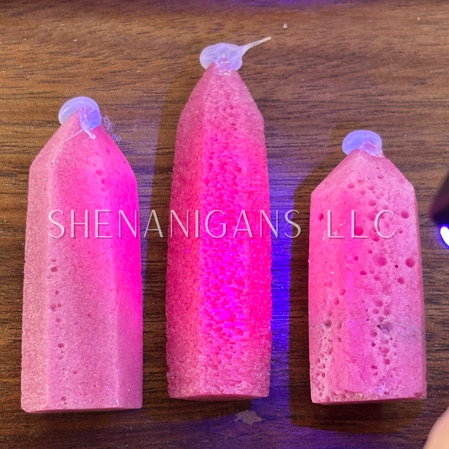 Honeycomb Ruby (UV Reactive) Polished Point Mineral Specimen Gemstone Crystal Obelisk Wand (Copy)