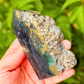 Pyrite Fluorite Point with Raw Edge