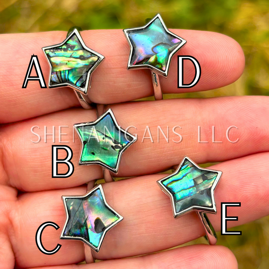 Abalone Shell Star Ring - Alloy Setting