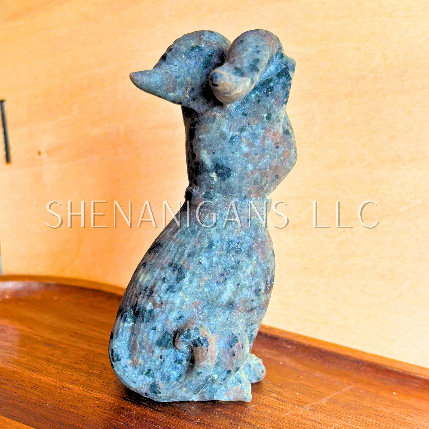 Cat with Goat Horns - UV Reactive Yooperlite - Crystal Carving