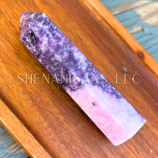 3.75" Lepidolite Polished Point Mineral Specimen Gemstone Crystal Obelisk Wand
