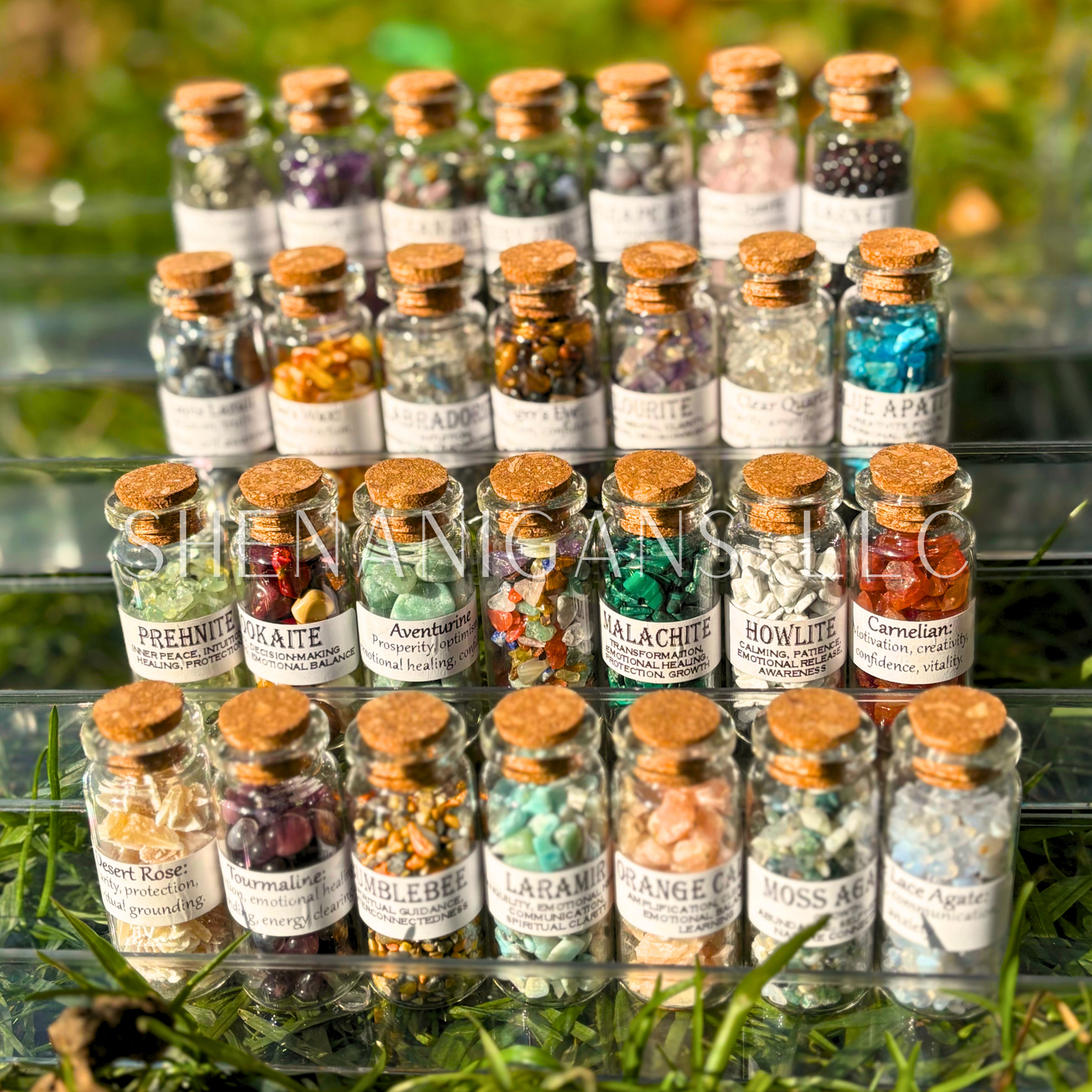 10 ML Crystal Chips - Jar with Cork - Curio Jar