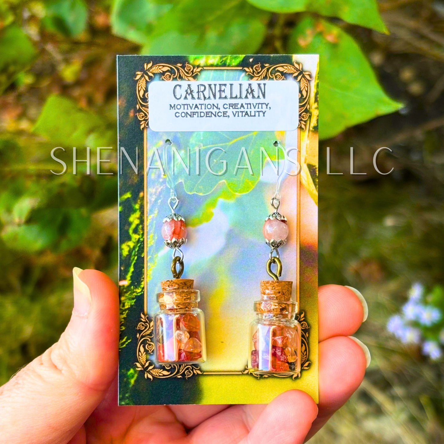 Crystal Chip Jar Dangle Earrings