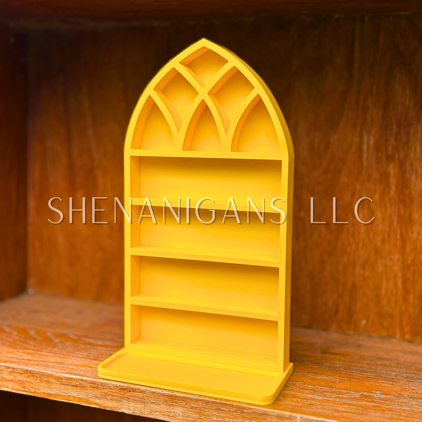 Large Gothic Window Curio Shelf w/ Tray