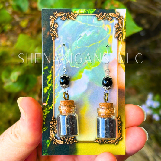 Crystal Chip Jar Dangle Earrings