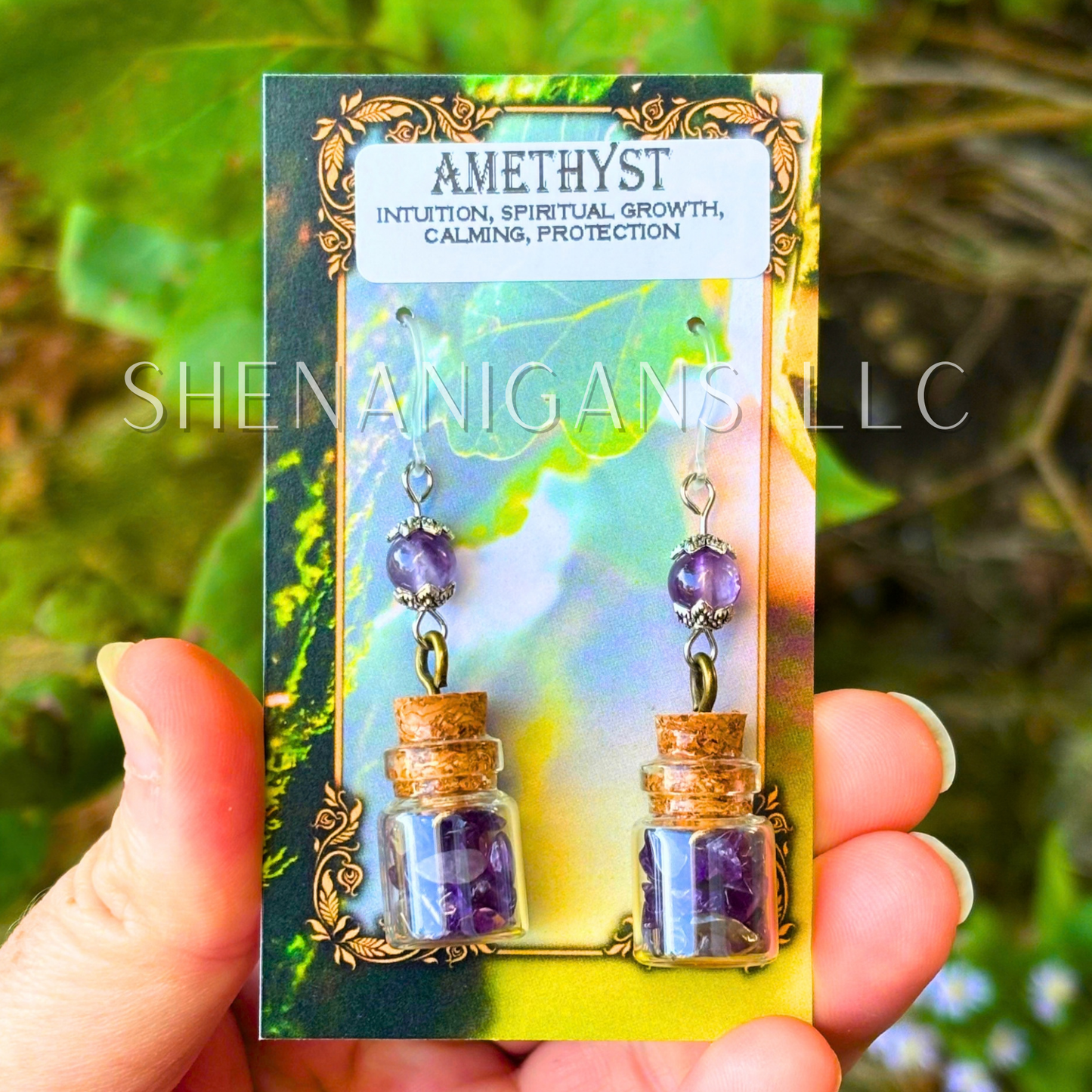 Crystal Chip Jar Dangle Earrings
