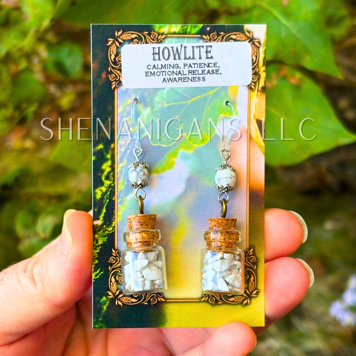 Crystal Chip Jar Dangle Earrings