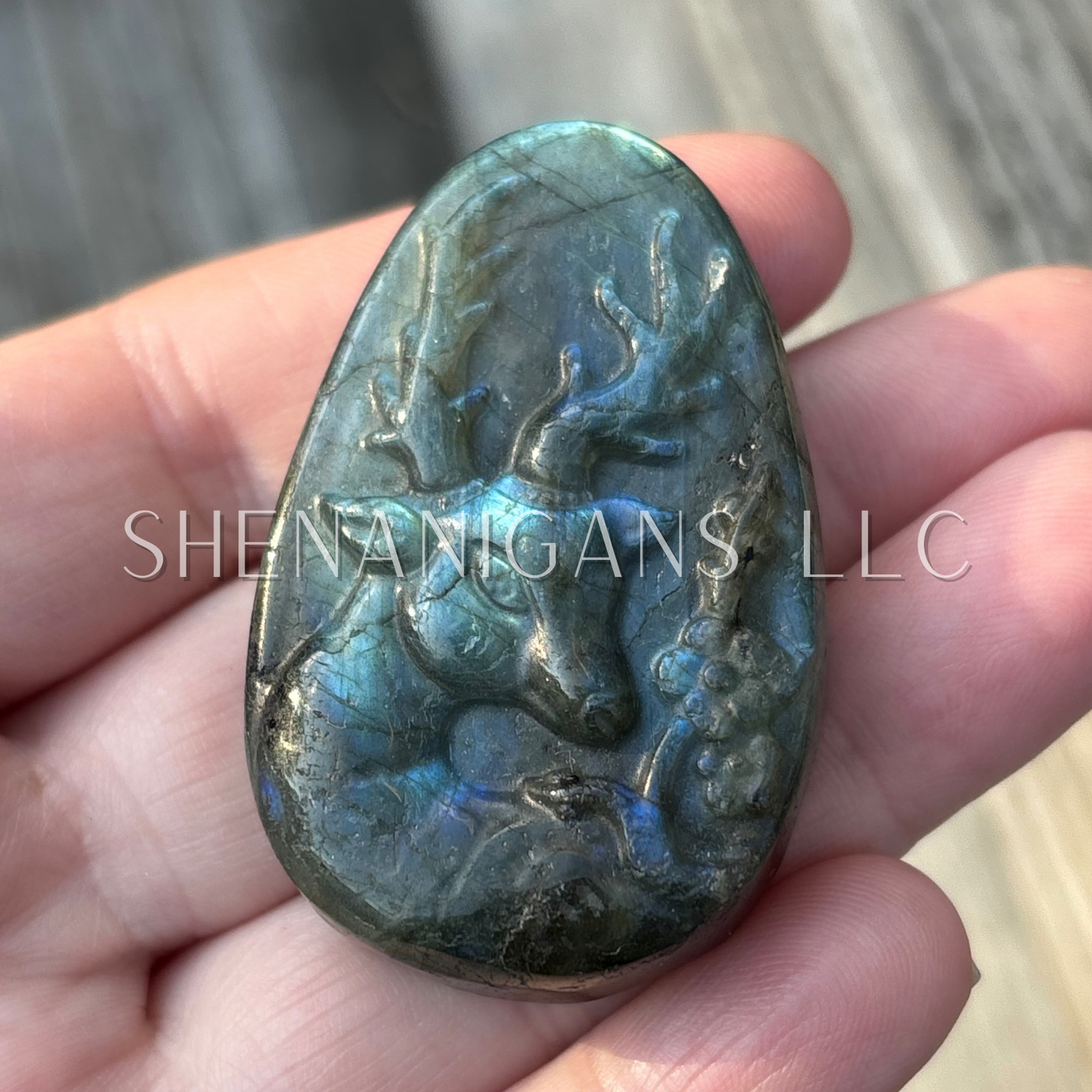 Deer - Labradorite Flat Carving