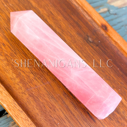 3.75" Rose Quartz Polished Point Mineral Specimen Gemstone Crystal Obelisk Wand