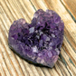Carved Heart Amethyst Cluster on Martix