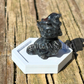 Flying Witch Cat with Hat on Broom - Small - Crystal Carving