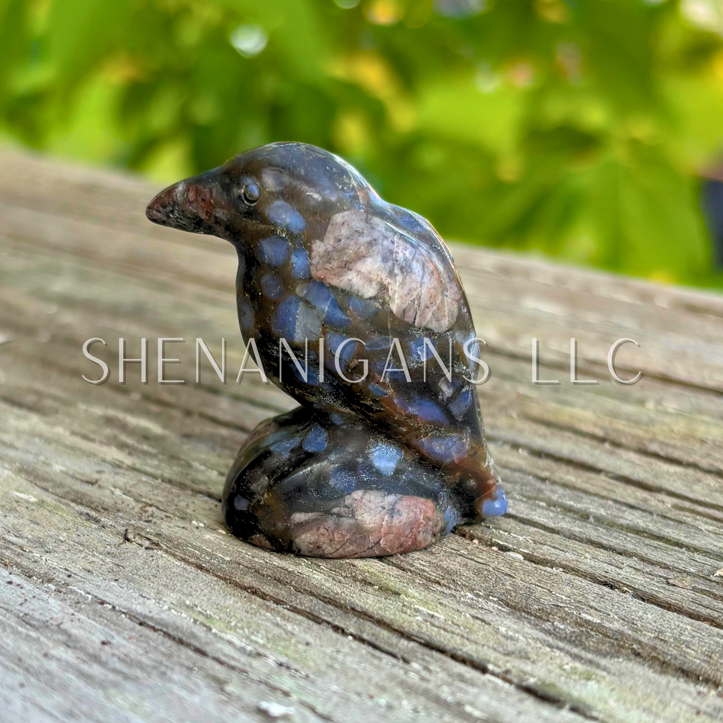 Sitting Raven - Medium - Crystal Carving