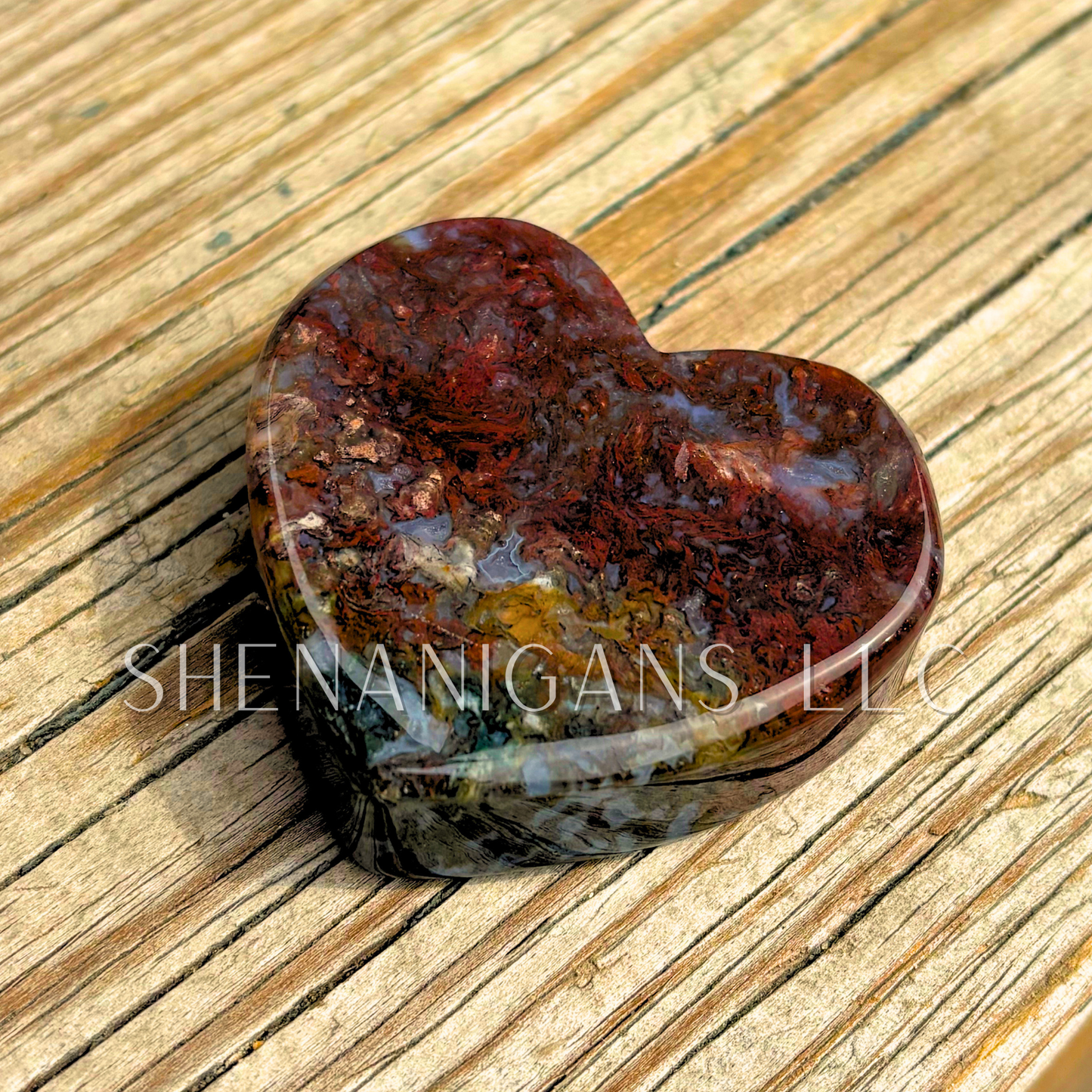 Moss Agate Heart Bowl