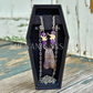 Amethyst Bat Necklace with Amethyst Beads and Rattlesnake Vertebrae
