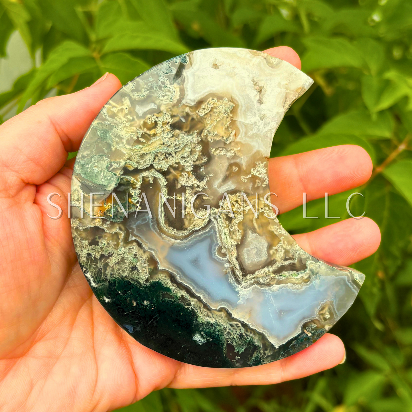 Moss Agate Moon