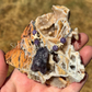Amethyst Bat Necklace with Lepidolite Beads and Rattlesnake Vertebrae