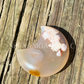 Flower Agate Crescent Moon - Crystal Carving
