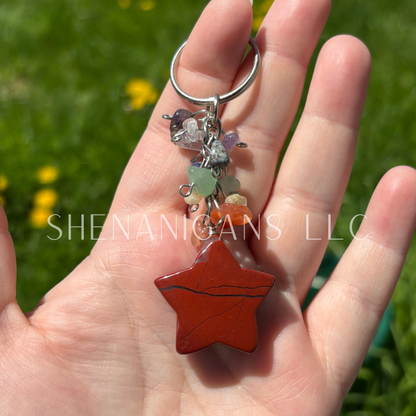 Star Crystal Keychain – Celestial Gemstone Charm for Protection & Intention