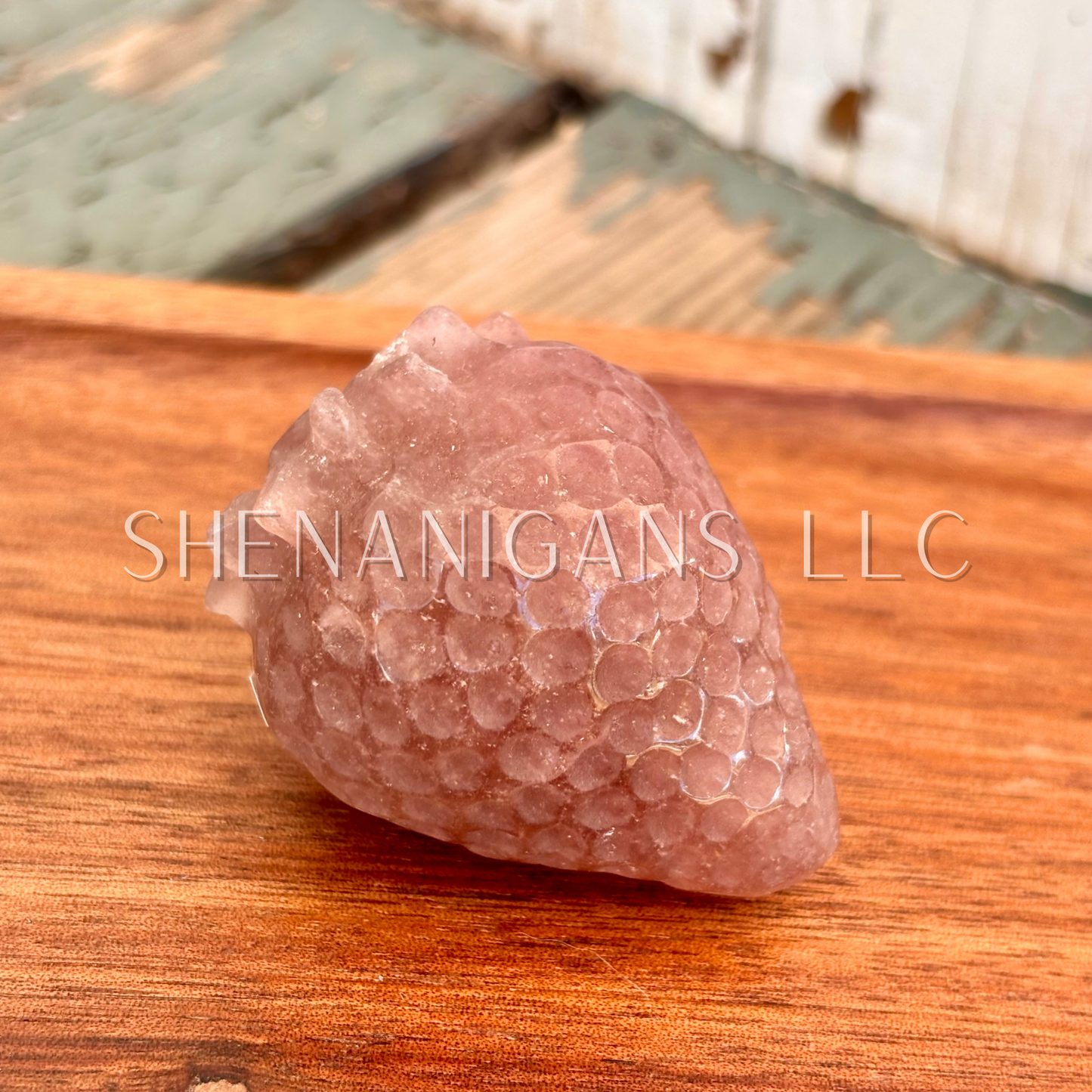 Strawberry carved crystal