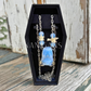 Opalite Fruit Bat Necklace – Crystal Carving with Rattlesnake Vertebrae & Silver Rhodium-Plated Chain