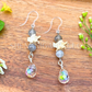 Rattlesnake Vertebrae Dangle Earrings with Crystal & Clear Teardrop Briolette
