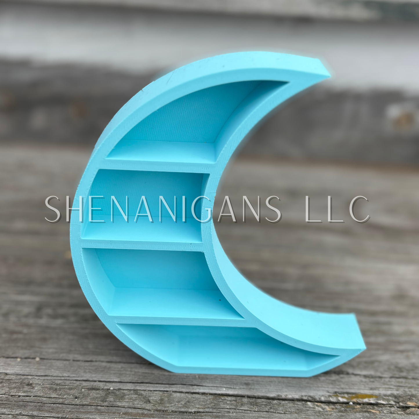 Curio Shelf Waning Crescent - Represents the Crone, symbolizing death and potential rebirth - 3 Shelf