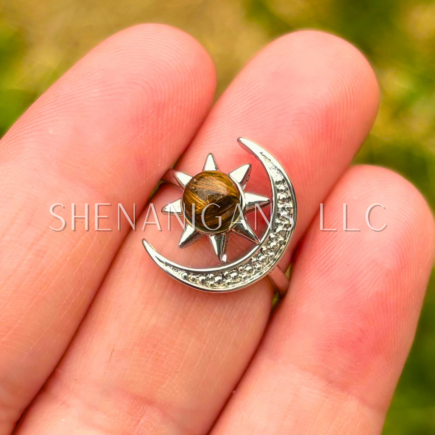Rutile Sun and Star Ring - Alloy Setting