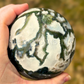 Druzy White Moss Agate Large Sphere