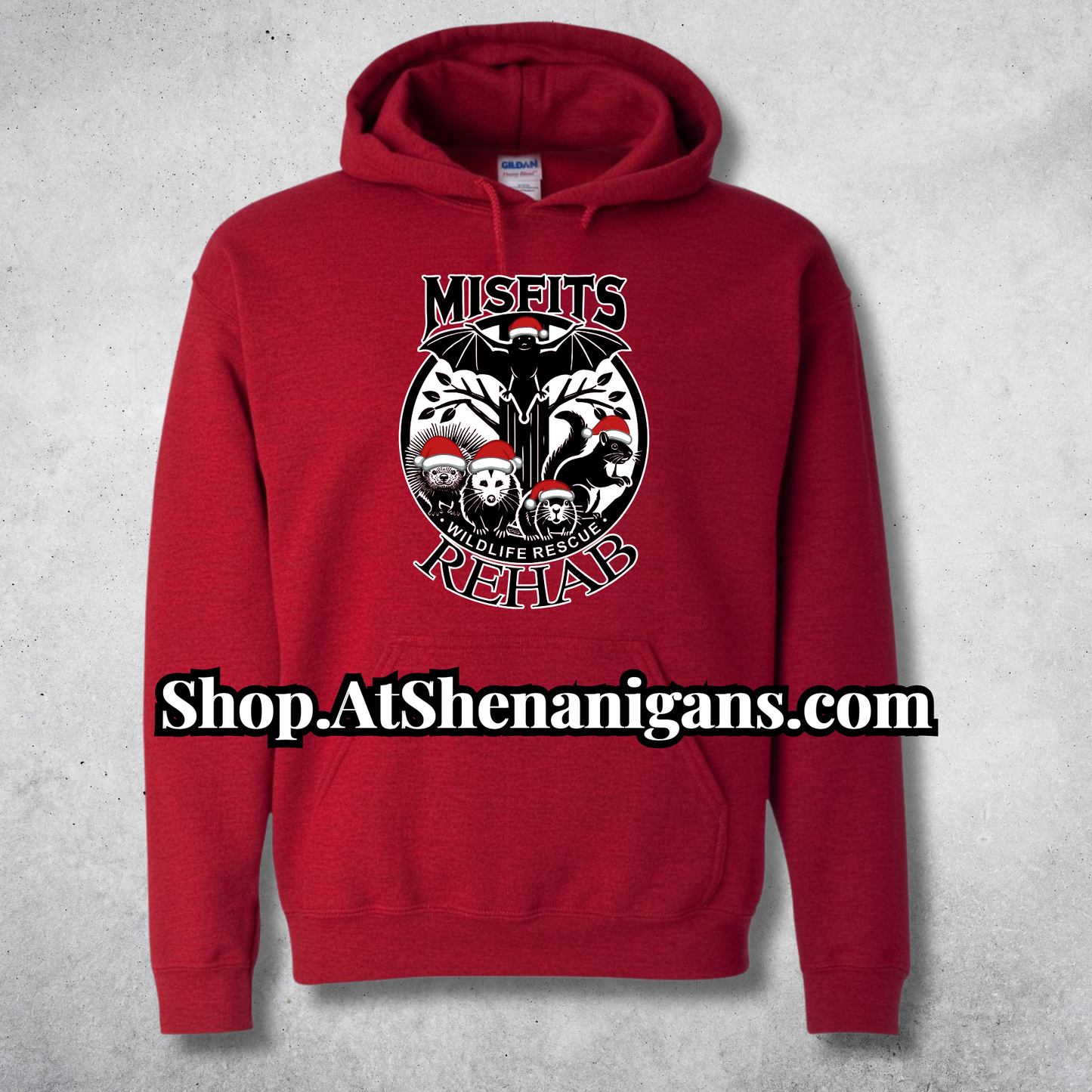 Misfits Rehab Wildlife Support Apparel - Official Merch - Christmas in Red