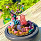 Hanging Crystal Bat in Graveyard - Bubble Cloche Dome Art