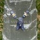 Sodalite Bat Pendant Necklace – Carved Hanging Bat, Sodalite Beads & Rattlesnake Vertebrae