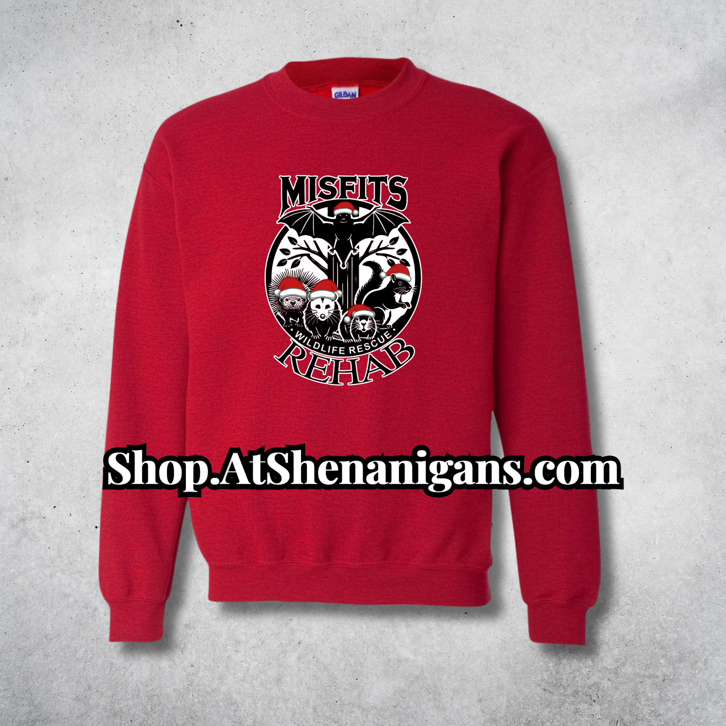 Misfits Rehab Wildlife Support Apparel - Official Merch - Christmas in Red