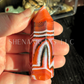 Red Banding Agate Polished Point Mineral Specimen Gemstone Crystal Obelisk Wand