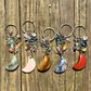 Crescent Moon Crystal Keychain – Celestial Gemstone Charm for Protection & Intention