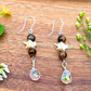 Rattlesnake Vertebrae Dangle Earrings with Crystal & Clear Teardrop Briolette