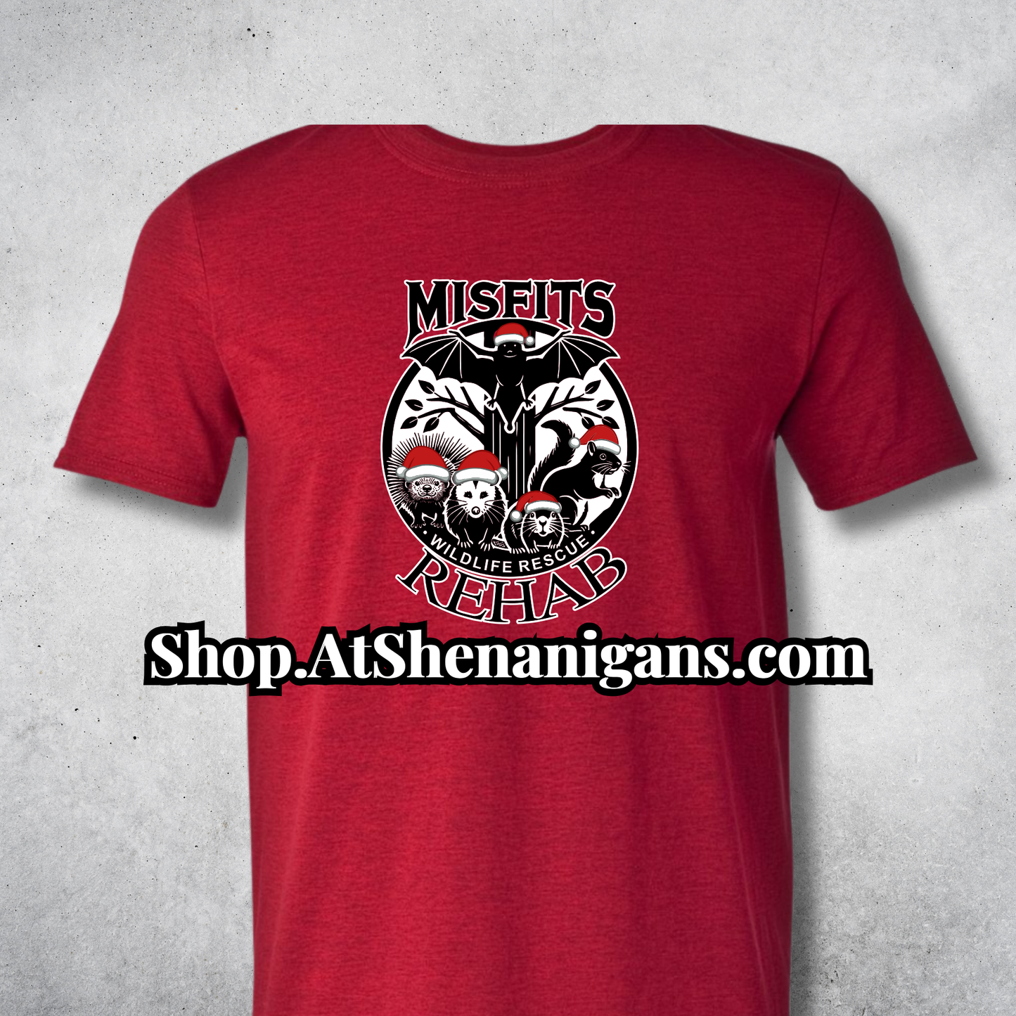 Misfits Rehab Wildlife Support Apparel - Official Merch - Christmas in Red