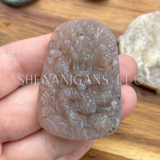 Chinese Dragon - Flat Crystal Carving