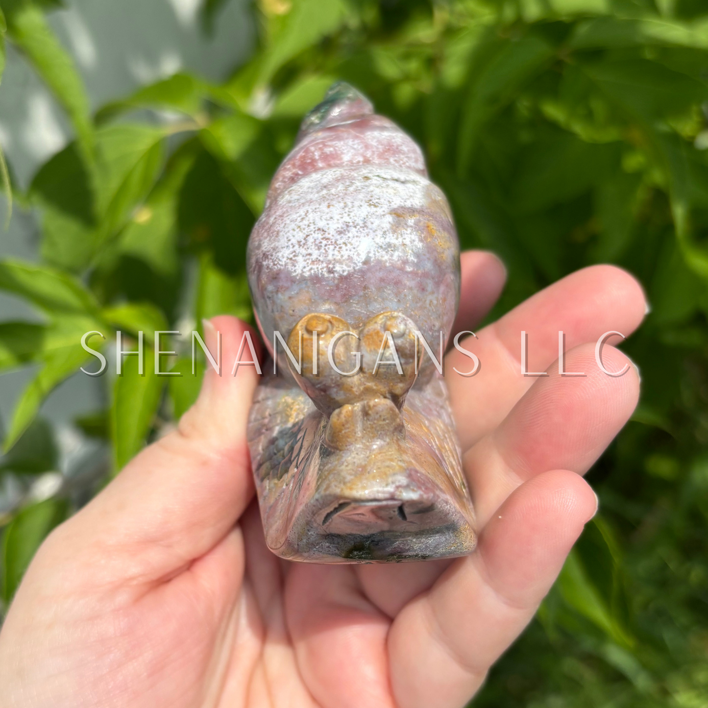 Ocean Jasper Snail Carving
