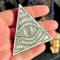 Dragon Eye of Providence, All Seeing Eye, Triangle Flat Crystal Carving