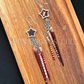 Sea Urchin Spine Earrings with Alloy Star and Coffee Shell Star Beads