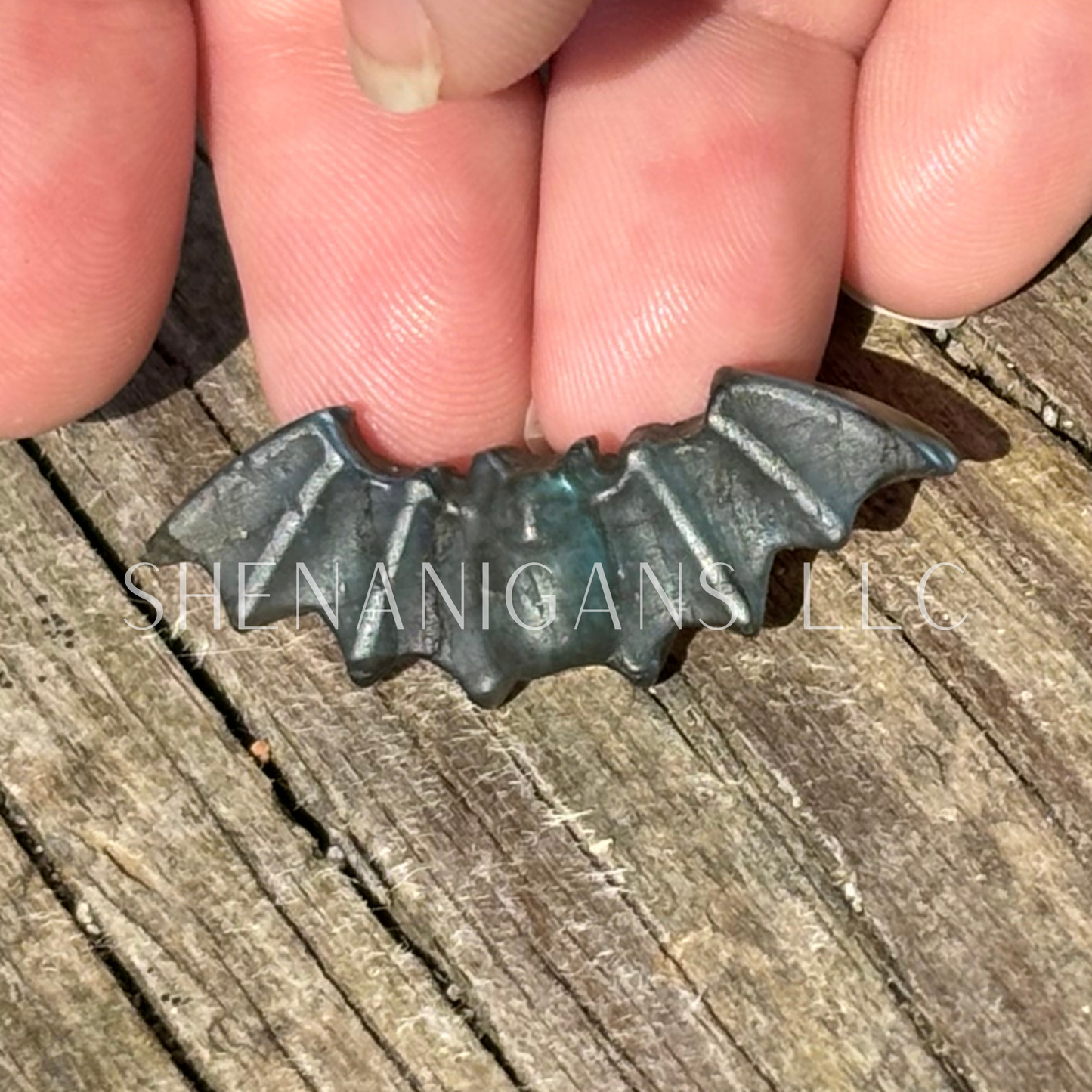 Bat - Mini Labradorite, Excellent Flash - Crystal Carving