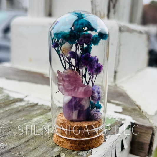 Purple Flourite Dragon on Amethyst Cube 2.5" Dome Jar