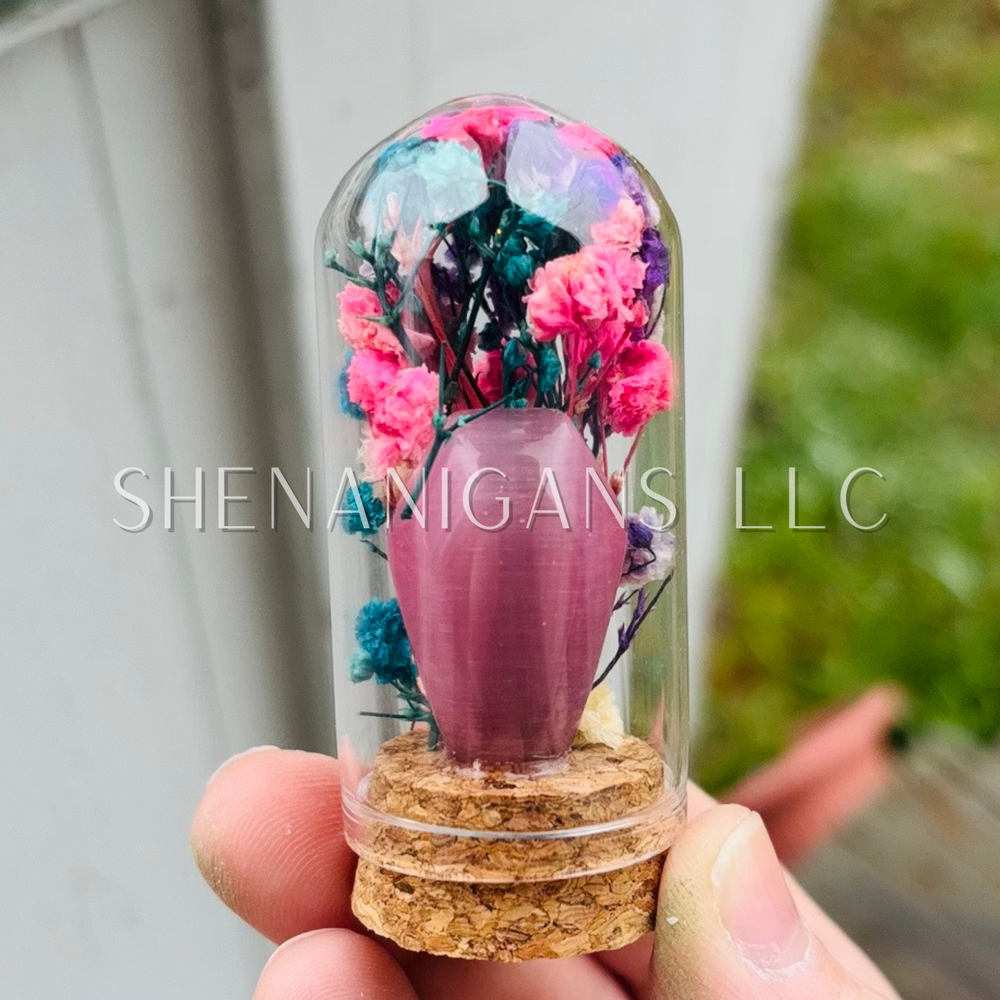 Pink Cat Eye Coffin, Grave 2.5" Dome Jar