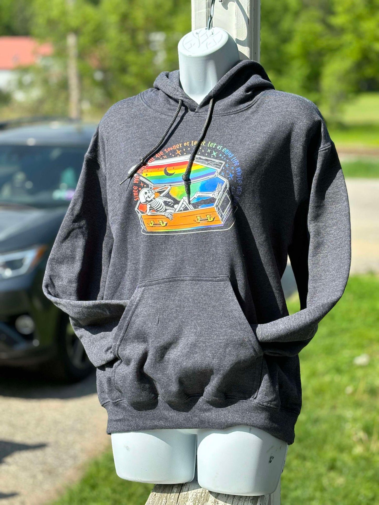 DISCONTINUED: Skeleton pride coffin shirt Apparel