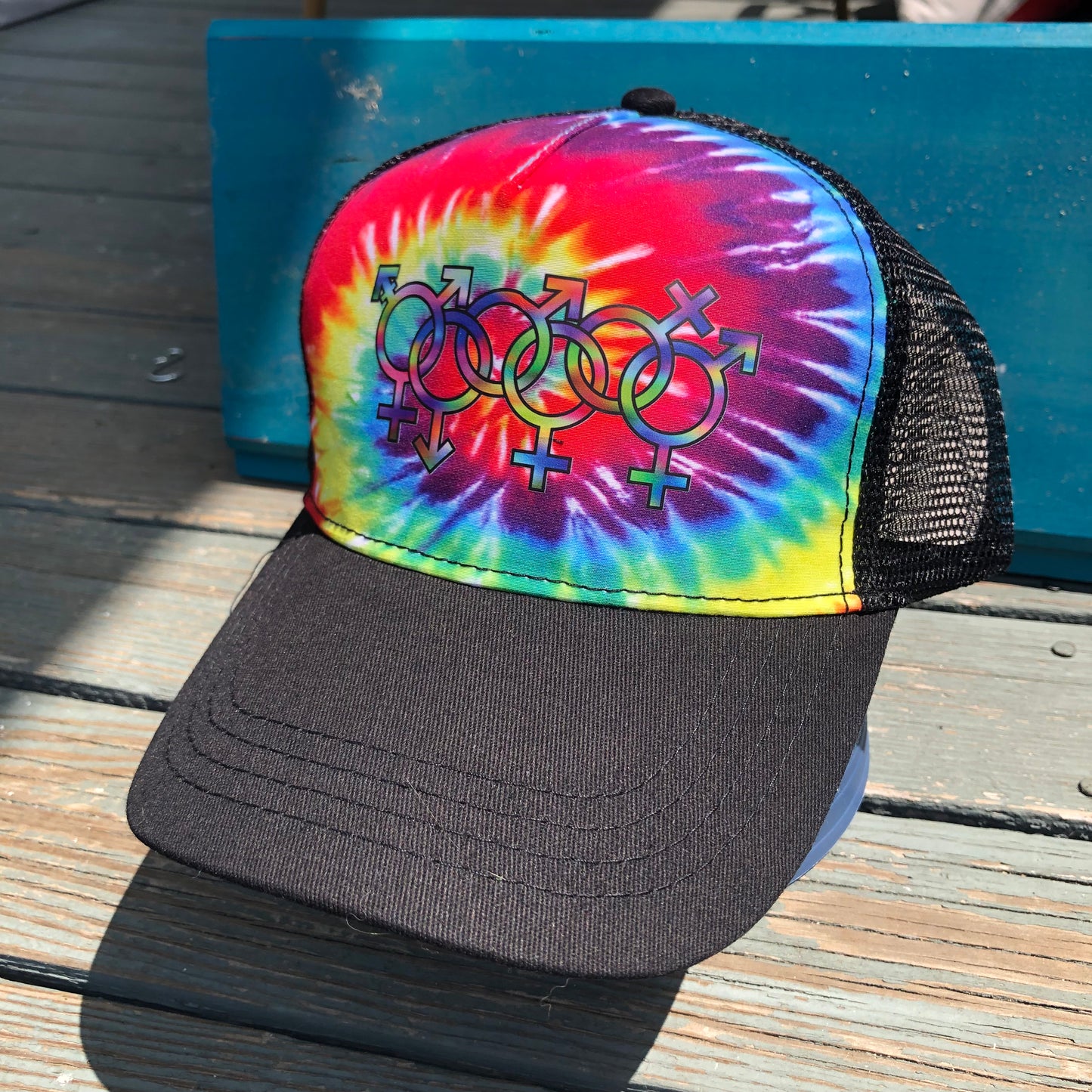 Pride - Tie Dye 6 Panel Snap Mesh Back Trucker Hat