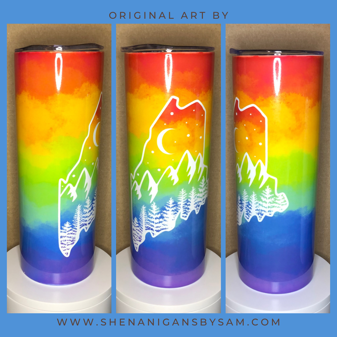 Maine Rainbow Night Sky Drinkware