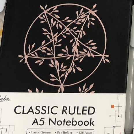 Female Pentagram Hard Cover College Ruled Notebook